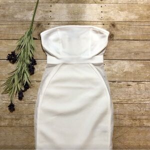 (NWT) FOREVER 21 White Strapless Body Con Mini Dress